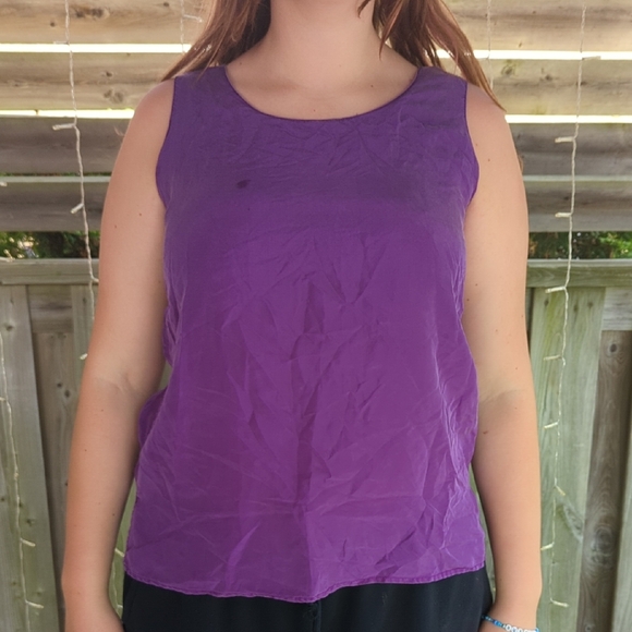 Serenity Tops - Purple Silk Tank Top